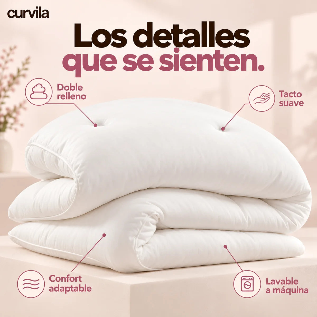 Detalles del relleno, tacto y cuidado